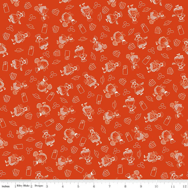 Riley Blake Gingerbread CD17849 Red Baking Girls Red | SOLD BY THE HALF-YARD