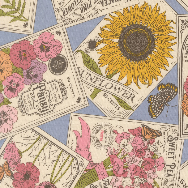 My Secret Garden by Stacy Iest Hsu for Moda  20981 22 Dusk Seed Packets | SOLD BY THE HALF-YARD