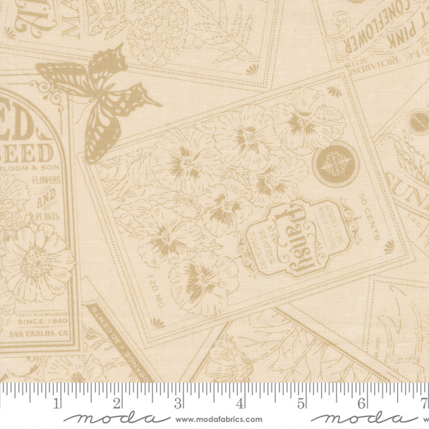 My Secret Garden by Stacy Iest Hsu for Moda  20981 31 Cloud Natural Seed Packets | SOLD BY THE HALF-YARD