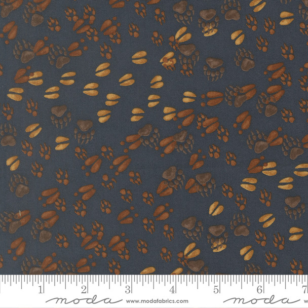 Northwoods Lodge by Deb Strain for Moda 59194 17 Animal Tracks Midnight | SOLD BY THE HALF-YARD