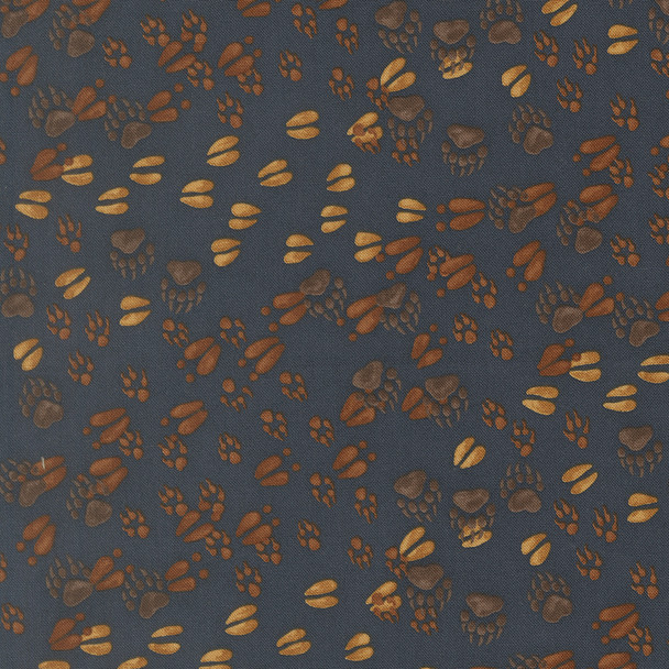 Northwoods Lodge by Deb Strain for Moda 59194 17 Animal Tracks Midnight | SOLD BY THE HALF-YARD