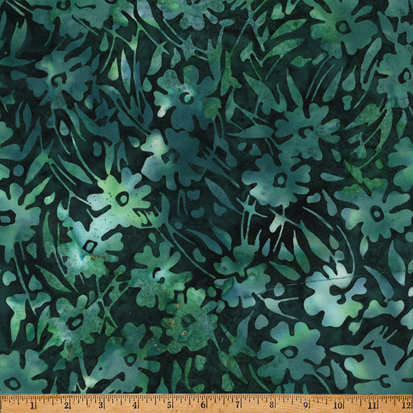 Hoffman Bali Batik X2656-272 Mallard Green Bold Flower | SOLD BY THE HALF-YARD