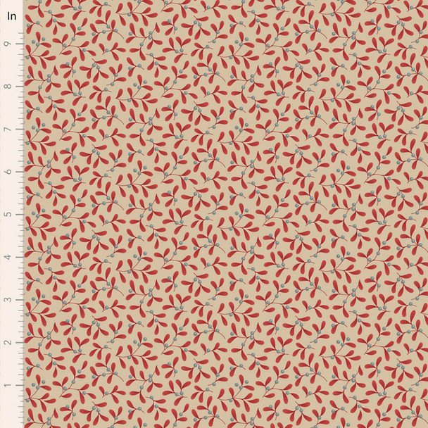 Pre-Order Tilda Merry Little Christmas Mistletoe Red 100623 | SOLD BY THE HALF-YARD