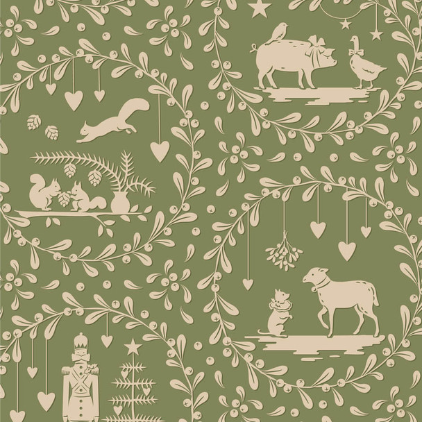Pre-Order Tilda Merry Little Christmas 100635 Paperscenes Artichoke | SOLD BY THE HALF-YARD