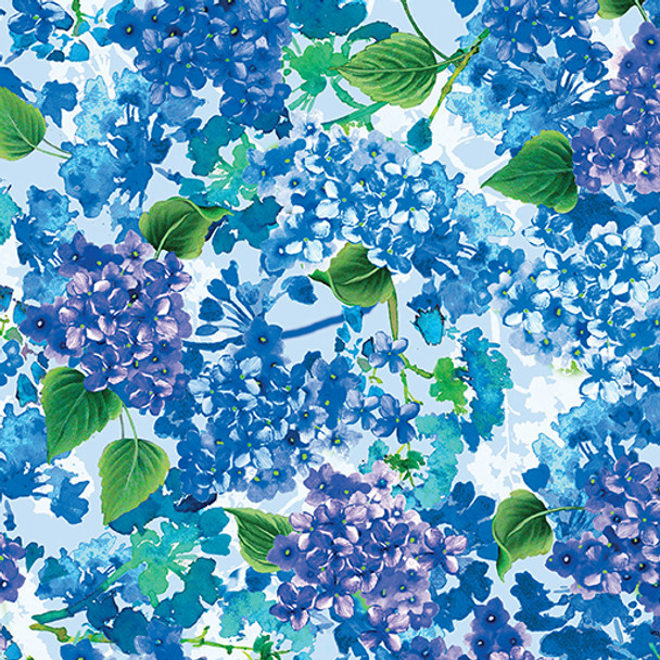 Benartex Kanvas Butterfly Bliss - Floral Bliss Light Blue 12813 05| Per Half Yard