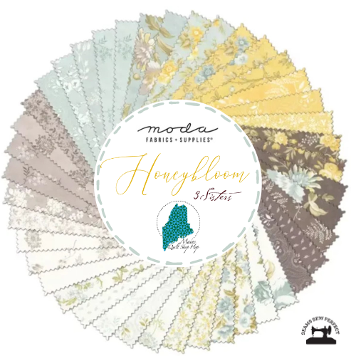 Honeybloom by 3 sisters for moda fabrics. official fabrics of the 2024 state of maine quilt shop hop