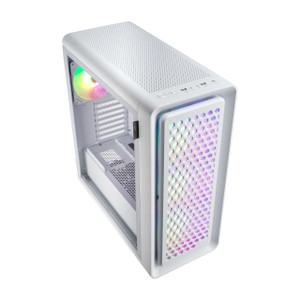 CUT593P WHITE, E-ATX Ultra Tower, USB3.0 x 2, Type-C, 140mm ARGB x 3, with cable management plate