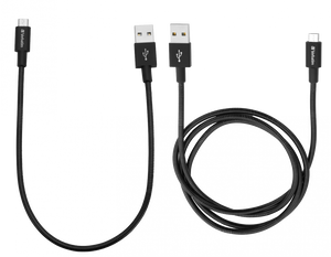 48875, MICRO B USB CABLE SYNC n CHARGE 100CM BLACK + MICRO B USB CABLE SYNC n CHARGE 30CM BLACK