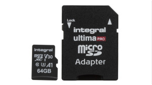 INMSDX64G-100/70V30, 64GB Integral V30 UltimaPro High Speed microSDXC- class 10- 100MB/s read - 50MB/s write