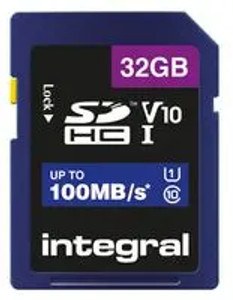 INSDH32G-100V10, 32GB Integral V10 SDHC- class 10 - up to 100MB/s
