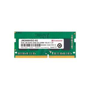 JM2666HSG-8G, 8GB JM DDR4 2666MHz SO-DIMM 1Rx16 1Gx16 CL19 1.2V
