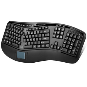 WKB-4500UB - 2.4G Wireless Ergonomic Touchpad Keyboard Trackball Keyboard