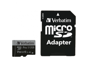 47046, 512GB MICRO SDXC CARD PRO UHS-3 CLASS 10 INCL ADAPTER