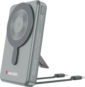 32272, PowerBank Magnetic Wireless 10000 mAh C+C Display Grey