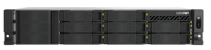 TS-h1065eU-8G2U 8-bay 3.5+2xE1.S short-depth rackmount NAS, Intel 4-core CPU, 8GBDDR5 SODIMM RAM (max 1x 16GB), 1 x PCIe Gen3x2 