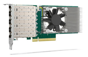 QXG-25G4SF-BCM, Quad-port SFP 28 25GbE network expansion card, low-profile formfactor, PCIe 4.0x8 Broadcom 57504