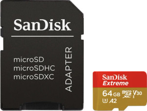 64GB MicroSDXC Sandisk Extreme 170MB/80MB SDSQXAH-064G-GN6MA