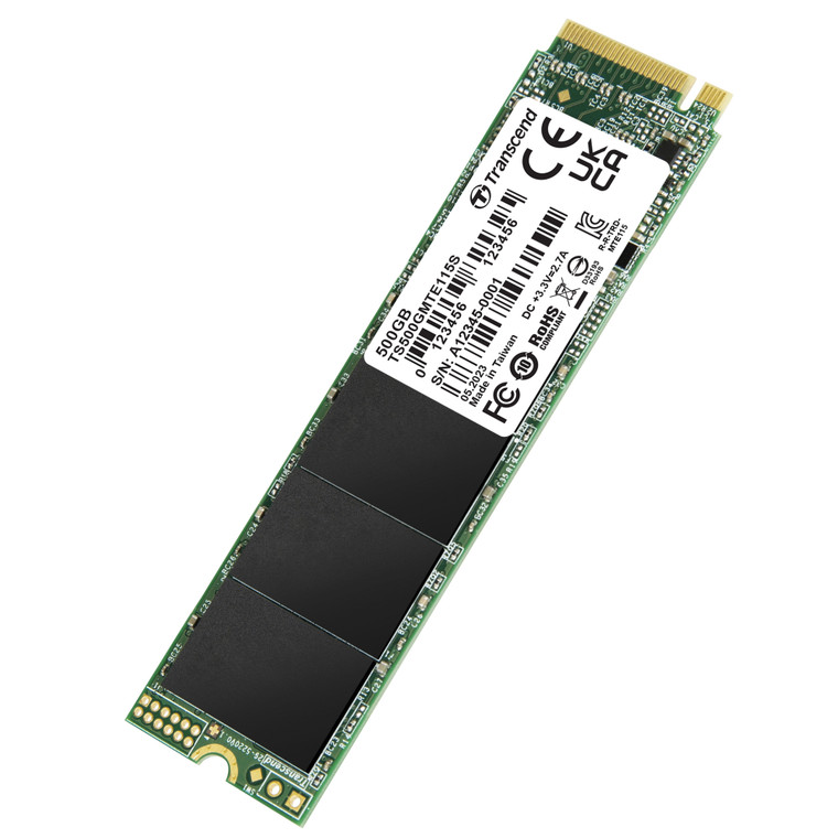 TS500GMTE115S, 500GB, M.2 2280, PCIe Gen3x4, NVMe, TLC, DRAM-less