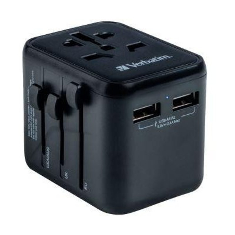 49543, Universal Travel Adapter UTA-01 with 2xUSB Charger