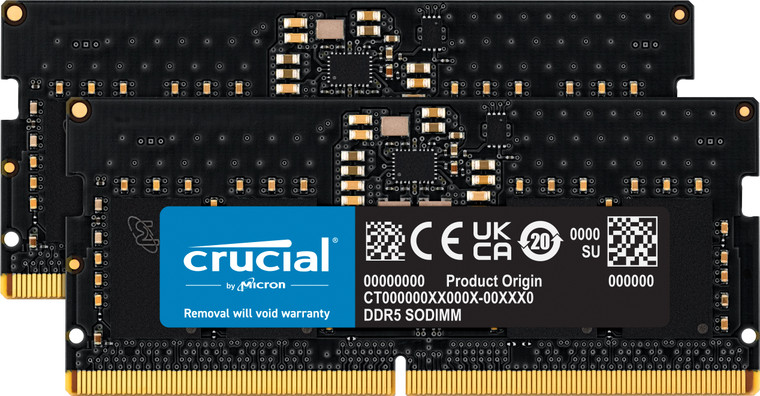 CT2K32G48C40S5, 64GB Kit (2x32GB) DDR5-4800 SODIMM CL40 (16Gbit)