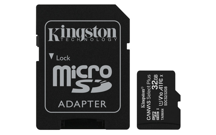 SDCS2/32GB, 32GB microSDHC Canvas Select Plus 100R A1 C10 Card + Adapter
