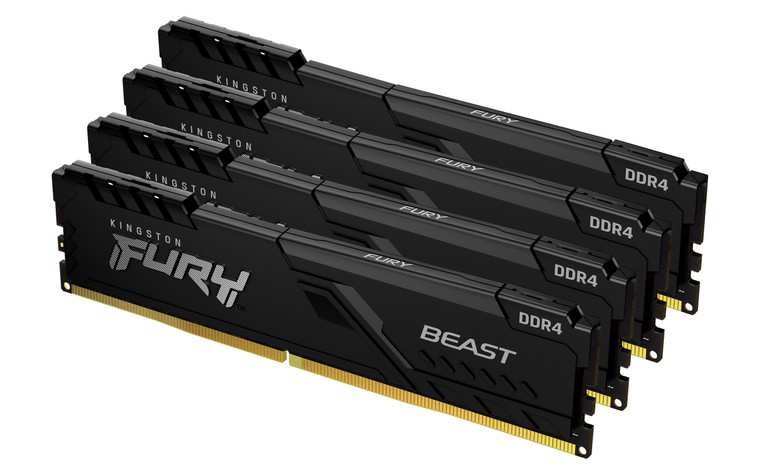 KF426C16BBK4/32, 32GB 2666MT/s DDR4 CL16 DIMM (Kit of 4) FURY Beast Black