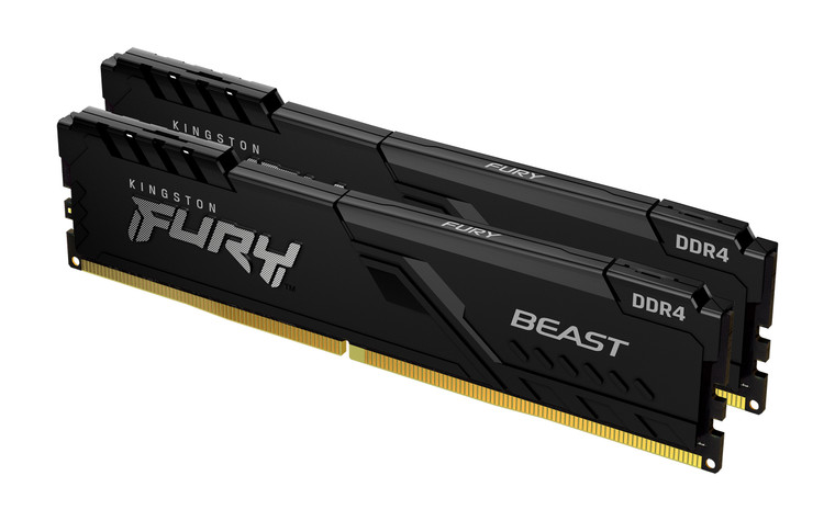 KF432C16BBK2/64, 64GB 3200MT/s DDR4 CL16 DIMM (Kit of 2) FURY Beast Black