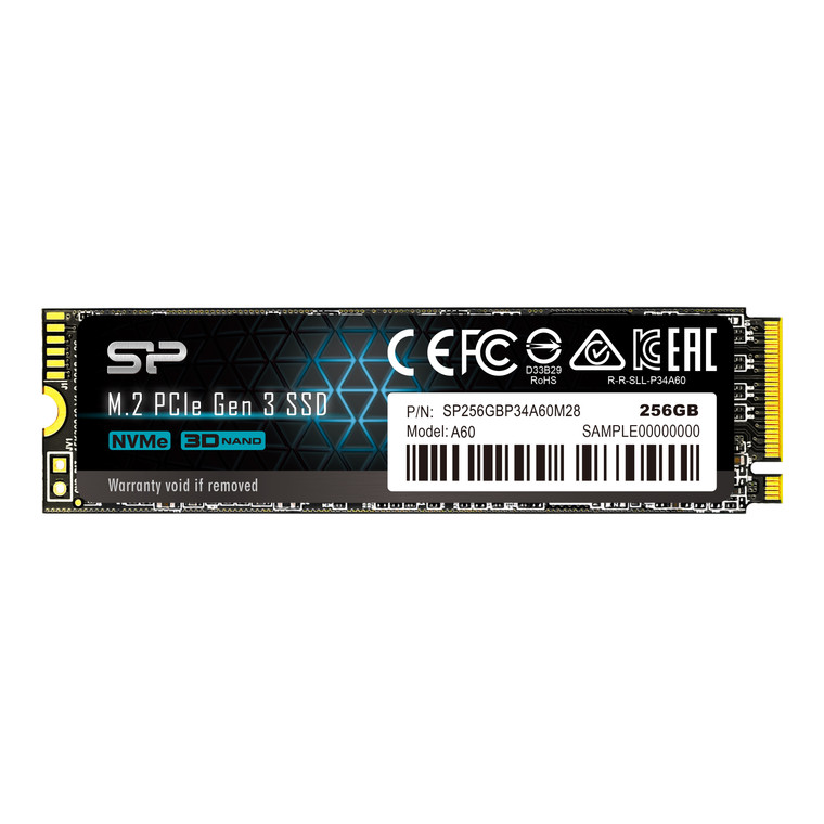 SP256GBP34A60M28, 256GB Silicon Power Ace A60 SSD- PCIe Gen3x4 NVMe, Max 2200/1600 Mb/s