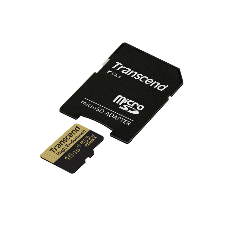 TS16GUSDHC10V, 16GB High Endurance microSD Card with Adapter