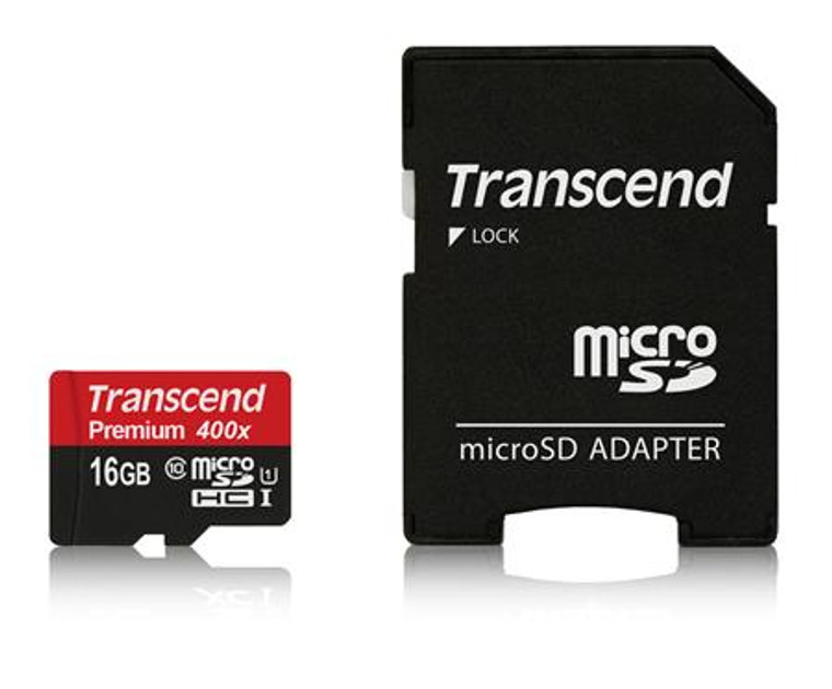 TS16GUSDU1, 16GB MicroSDHC Class10 U1 400x w/adapter