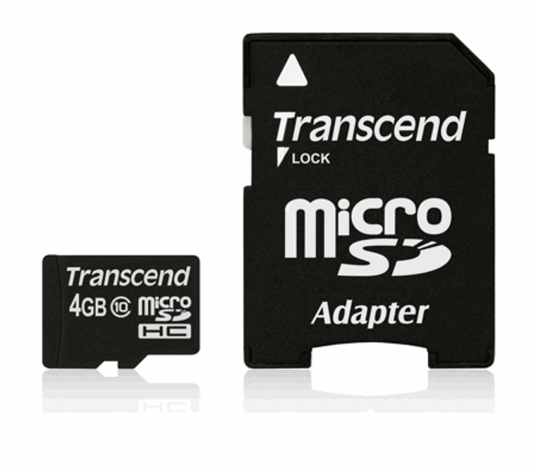 TS4GUSDHC10, 4GB microSDHC Class10 w/ adapter