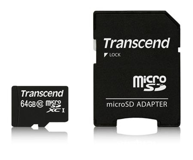 TS64GUSDXC10, 64GB microSDXC Class 10 w/ adapter