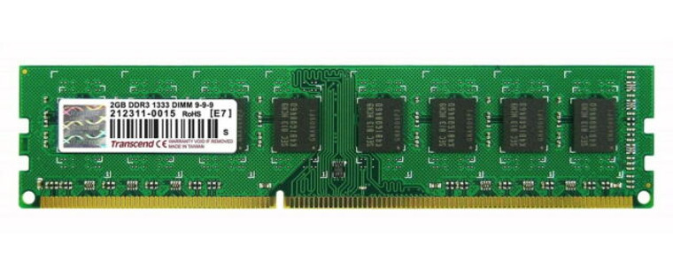 TS256MLK64V3U, 2GB DDR3 1333Mhz U-DIMM 2Rx8 128Mx8 CL9 1.5V