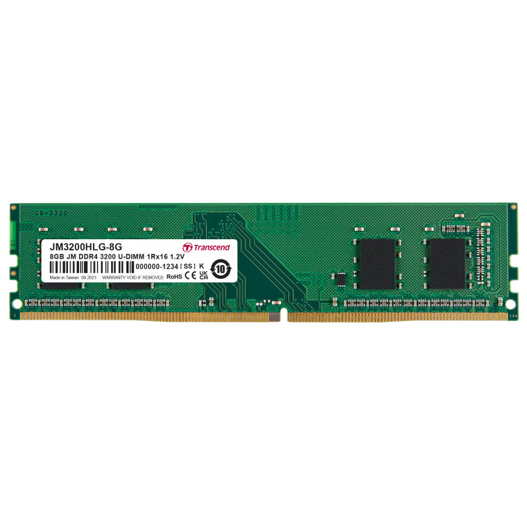 JM3200HLG-8G, 8GB JM DDR4 3200 U-DIMM 1Rx16 1Gx16 CL22 1.2V