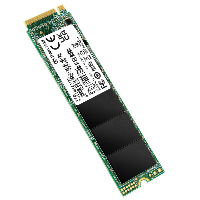 TS1TMTE112S, 1TB, M.2 2280, PCIe Gen3x4, NVMe, 3D TLC, DRAM-less