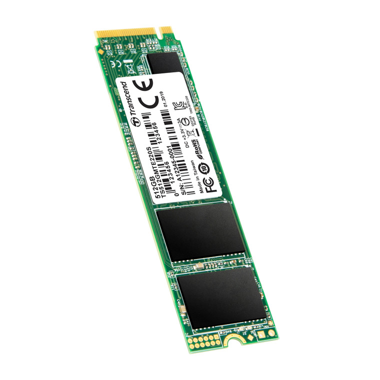 TS512GMTE220S, 512GB, M.2 2280, PCIe Gen3x4, NVMe, 3D TLC, with Dram