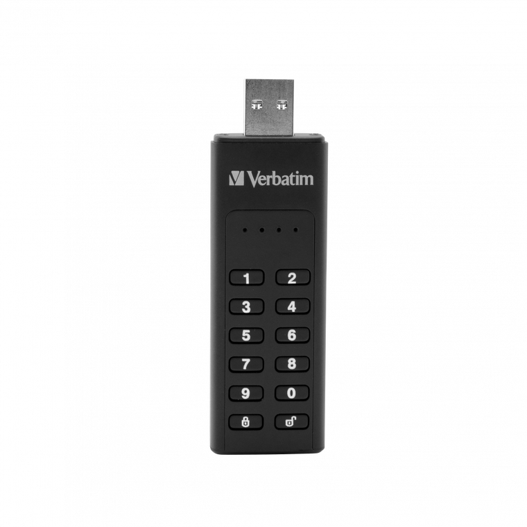 49428, 64GB KEYPAD SECURE USB 3.0 DRIVE WITH 256-BIT AES HARDWARE ENCRYPTION, USB A