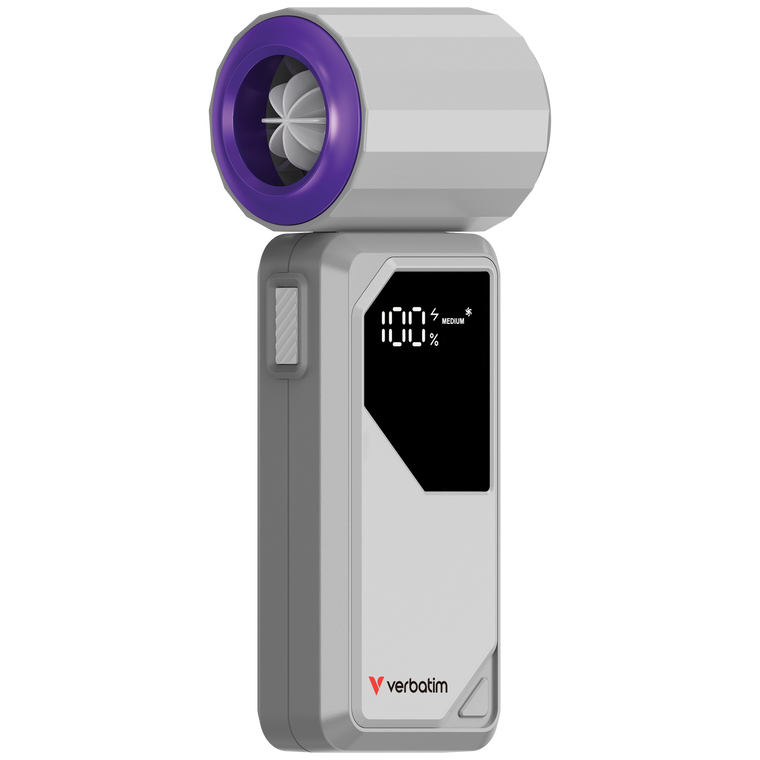 32340, Cool n Go AirJet Handheld Fan Grey/Purple