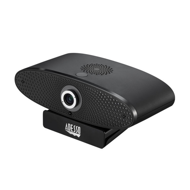 CyberTrack C100 - 4K Ultra HD USB Webcam with 4X Zoom, with Built-in 5W2 Speaker, Microphone, Adjustable View Angle 90-150 Degre