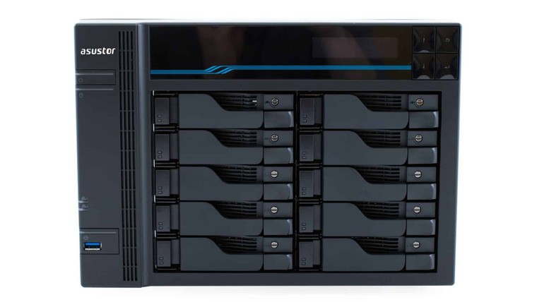 AS6510T, 10 Bay NAS, Intel ATOM C3538 Quad-Core, 8GB DDR4, 10 GbE x 2, 2.5 GbE x 2, USB 3.2 Gen-1 x 2, M.2 SSD (2280/2260/2242 S