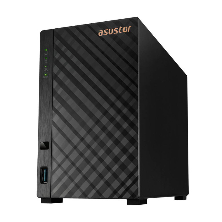 AS1202T 2 Bay NAS, Quad-Core 1.7GHz CPU, 2.5GbE Port, 1GB DDR4, Three USB 3.0 (Diskless)