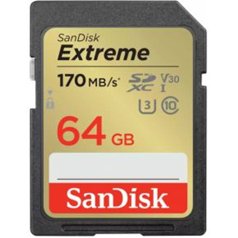 64GB SDXC Sandisk Extreme 170MB/80MB SDSDXV2-064G-GNCIN