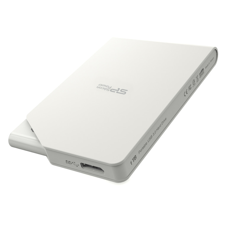 SP010TBPHDS03S3W, 1TB Silicon Power Stream S03 - Portable HD - White Power saving sleep mode, LED light