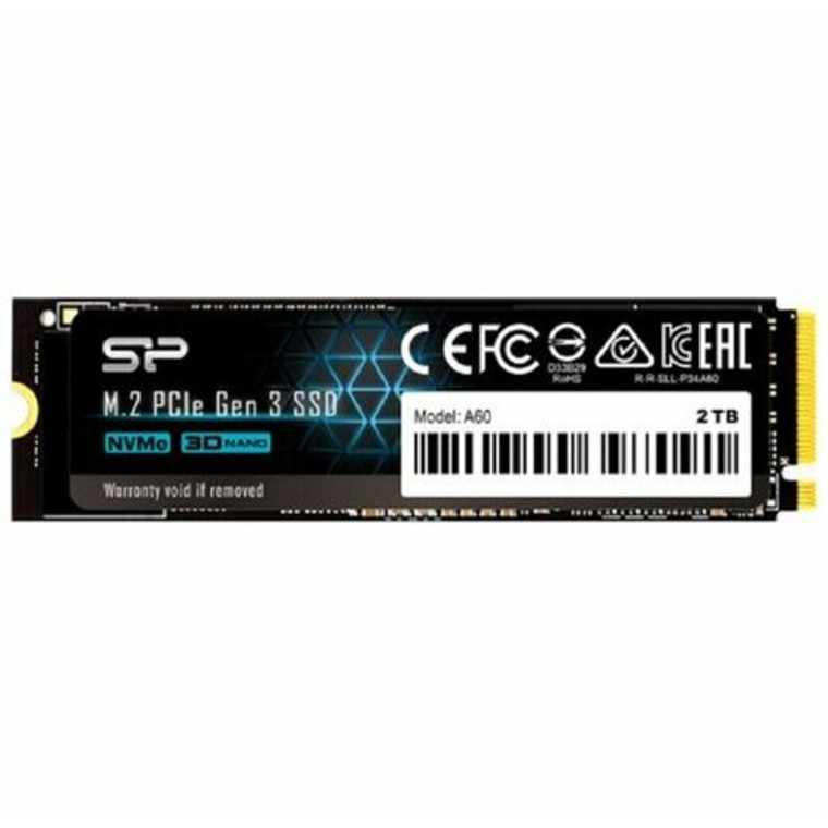 SP002TBP34A60M28, 2TB Silicon Power Ace A60 SSD - PCIe Gen3x4 NVMe, Max 2200/1600 Mb/s