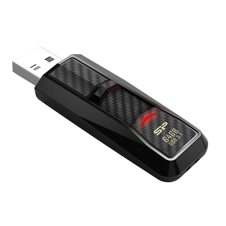 SP064GBUF3B50V1K, 64GB USB 3.2 Gen 1 Blaze B50 Special carbon fiber surface, Black