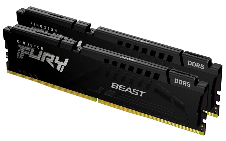 KF560C30BBK2-64, 64GB 6000MT/s DDR5 CL30 DIMM (Kit of 2) FURY Beast Black XMP