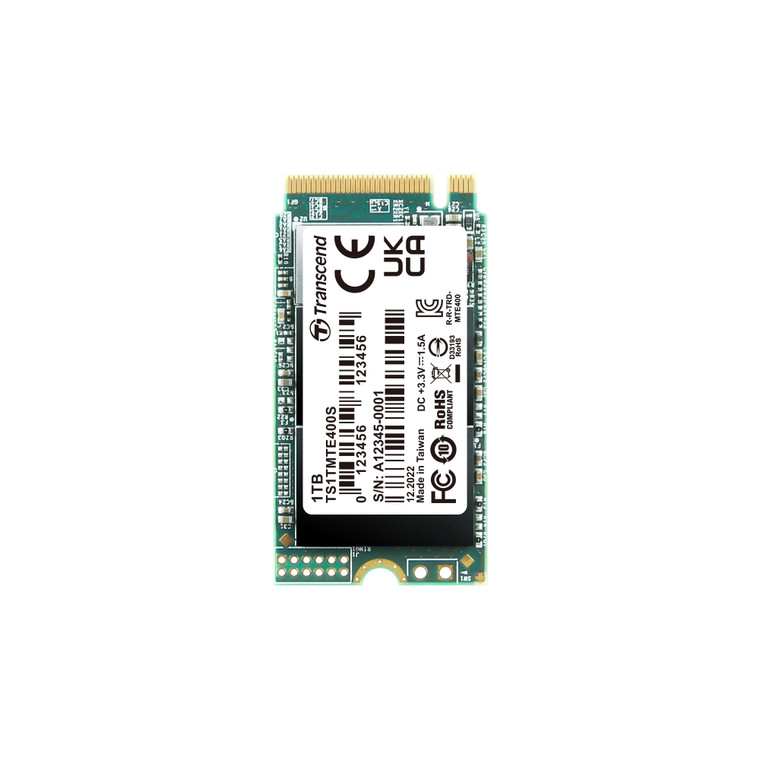 TS1TMTE400S, 1TB, M.2 2242, PCIe Gen3x4, NVMe, 3D TLC, DRAM-less