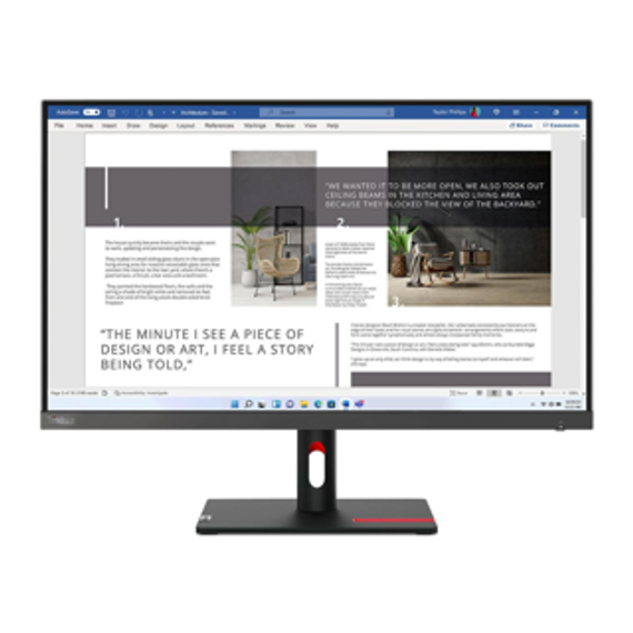 LENOVO S27i-30 27.0'' Monitor, IPS panel , 1920 x 1080, VGA HDMI 1.4 ,Cables included - HDMI 36M