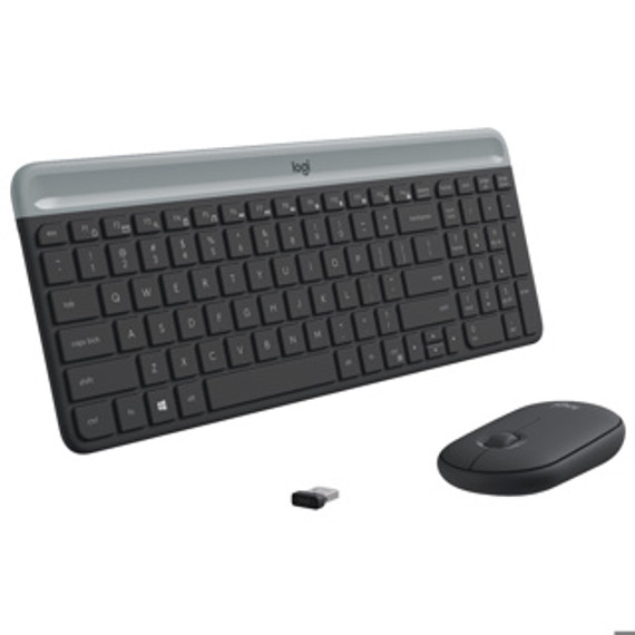 LOGITECH Slim Wireless Keyboard and Mouse Combo MK470 - GRAPHITE - FRA - CENTRAL 12M