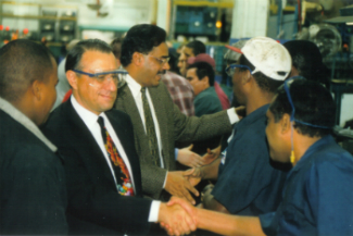 Michael Cardone Greets employees